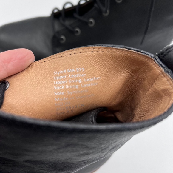 Madewell Women Combat Boot The Clair Leather Lace Up MA979 Black Grunge Punk - Picture 16 of 16